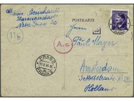 Concentration Camp Theresienstadt postcard (franked with 60 H, against international rules) from Prague 11.V.44 to Amsterdam,