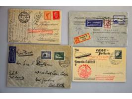 collection airmail covers/postcards between 1912 and 1938 including Rhein und Main (7 ex.), 1 Gelber Hund, Zeppelin mail etc.