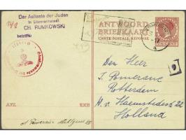 Litzmannstadt Ghetto, 2 Dutch reply cards 7½ cent (type Veth and cihet with overprint) to Rotterdam, from October 31, 1940 an