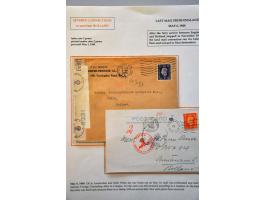 Card and letter from England 6 May 1940 to Amsterdam and Delft, card with written Ontvangen 22/8 (received 22/8) letter witho