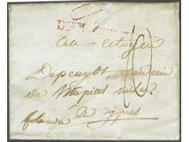 Franse Post, Don M ARMs DU NORD in rood, lichte afdruk op brief van 's-Gravenhage 12-12-1794 (22 frimaire an 3) naar Ieper (Y