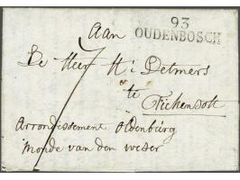 93 OUDENBOSCH in zwart, pracht afdruk op brief 29-11-1811 met interessante inhoud naar Fikensolt (Duitsland), 7 déc port, fri