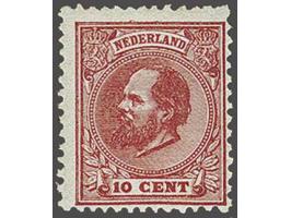 10 cent rood tanding 12½ x 12 grote gaten met certificaat Vleeming 2019, origineel gomstreepje, cat.w. 450