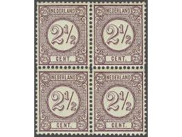2½ cent violet in blok van 4, tanding zie foto, cat.w. 600+