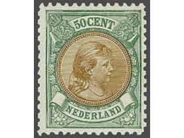 50 cent groen en bruin 11½ x 11 met certificaat NKD 2014, cat.w. 900 
