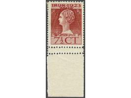7½ cent karmijn met variëteit dubbele horizontale perforatie, pracht ex., met grote plakkerrest