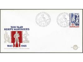 fdc E77p 300 jaar Korps Mariniers 18 cent onbeschreven proefdruk envelop met verwisselde kleuren rood en blauw, envelop zeer 