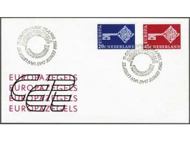 fdc E90fa Europa zegels 20 en 45 cent onbeschreven pracht ex. met weggevallen blauw, cat.w. 70+ 