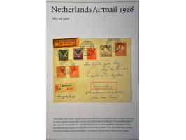 20 luchtpoststukken Nederland-Nederlands Indië 1926-1929, proefvluchten, via Marseille, 2 kaart (w.b. met 2.50 op 10 gulden W