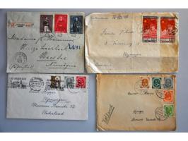 about 60 covers including Belgium, PR China (Mi. nos. 32 and 33, 1st printing, on cover to the Netherlands, faults), Germany 