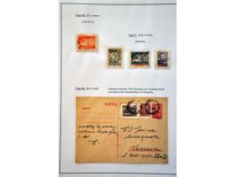 stamps, covers and postcards with GROSZY overprints in 3 albums