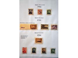 stamps, covers and postcards with GROSZY overprints in 3 albums