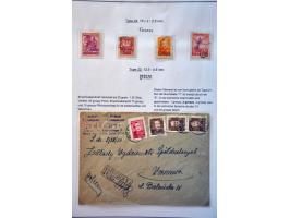 stamps, covers and postcards with GROSZY overprints in 3 albums