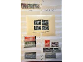 mainly */** e.g.  better (airmail) sets and minisheets, 1949 Stalin sheet (gummed side damaged) in stockbook