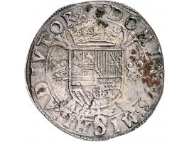 Provinciaal Philipsdaalder 1557 1e periode met titel van Engeland, Maastricht AG 31,18gr R W. 714 wat corrosie(sporen) ov. ZF