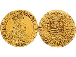 Provinciaal Philips IV (1621-1665) Dubbele Souverain d'Or Antwerpen 1647 AU 11,13gr W. 997 PR