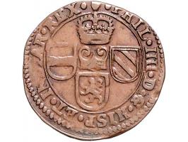 Provinciaal Liard of oord Antwerpen 1654 AE 3,81gr W. 1012 ZF+