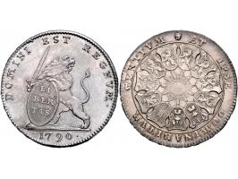 Provinciaal 3 Gulden Brussel 1790 punt achter 1790 in het midden van de 0, Stempels gesneden door Th. van Berckel, AG W. 1156