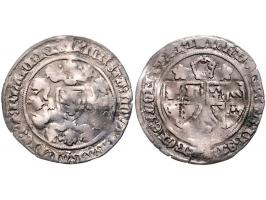 Provinciaal Vlaanderen en Brabant ½ Rozebeker groot 1383-1406 AG 1,10gr Ch XI 8 F+