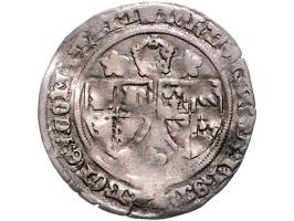 Provinciaal Vlaanderen en Brabant ½ Rozebeker groot 1383-1406 AG 1,10gr Ch XI 8 F+