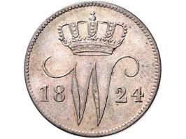 Koninkrijk Willem I 25 cent 1824B Sch. 295 F-ZF