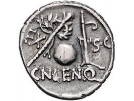 Romeinse munten Cornelia 54, Cn. Lentulus (76/75 BC) g.p.r. above diademed bust of the Genius of the Roman People dr. r., sce