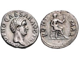 Romeinse munten Otho (69) Denarius. IMP OTHO CAESAR AVG TR P, bare head right, Rev. PONT MAX, Jupiter seated right, holding t