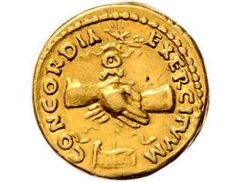 Romeinse munten Nerva (96-98) AV Aureus 7.74 g. (struck in 97 AD) IMP NERVA CAES AVG P M TR P COS II P P, laureate head of Ne