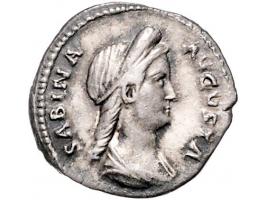 Romeinse munten Sabina (Augusta 128-136/7) wife of Hadrian (died 137) Denarius. SABINA AVGVSTA HADRIANI AVG P P, diademed, dr