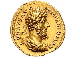 Romeinse munten Lucius Verus (161-169) AV Aureus 7.31 g. L VERVS AVG ARM PARTH MAX, laureate, draped and cuirassed bust to ri