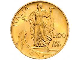 Italy 100 lire 1931/IX, gold, KM72 UNC