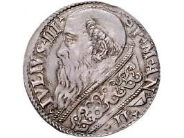 Italy Papal States, Julius 1550-55), giulio yr. 2 - Obv: bust left / Rev: female sitting, CNI 45 VF-EF, ex. coll. Dreesmann 1