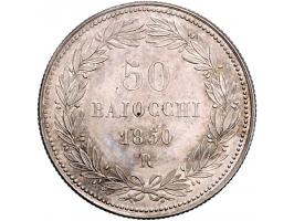 Papal States 50 baiocchi 1850R yr. 4, KM. 1357 EF