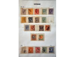 collectie 1864-1975 gestempeld w.b. betere ex. en series (o.a. Curaçao 300 jaar Gezag, Van Konijnenburg, Bernhardfonds), bete