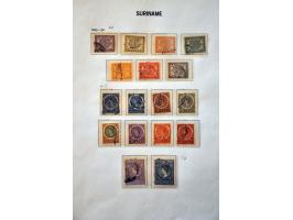 collectie 1864-1975 gestempeld w.b. betere ex. en series (o.a. Curaçao 300 jaar Gezag, Van Konijnenburg, Bernhardfonds), bete