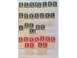 Jubileum 1923, collectie randstukjes met plaatnummer */** tussen 2 - 50 cent op insteekbladen