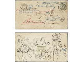 12½ cent grijs op onbestelbare envelop van Amsterdam 16-8-1893 naar Interlaken (CH), na terugkomst 17 tevergeefse pogingen om