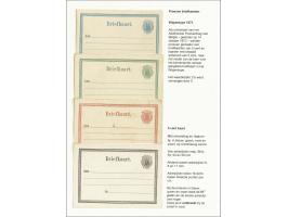 4 proeven briefkaart 5 cent wapen, proef 13, in blauw, groen, rood en zwart, pracht en vrijwel pracht ex.