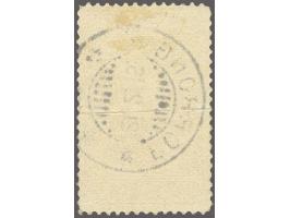 5 cent rood op roze met vrijwel volledig Indisch kortebalkstempel Porrong (SvL 75), fraai ex. (vouwtje)