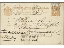 Particulier bedrukte briefkaart 7½ cent bruin Hotel der Nederlanden Batavia van Weltevreden 23-6-1891 naar Medemblik alwaar o