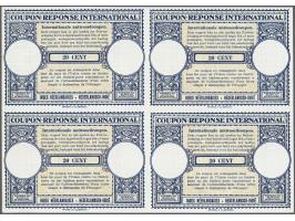 Internationale Antwoordcoupon Model Londen 20 cent in ongebruikt blok van 4, fris pracht ex.