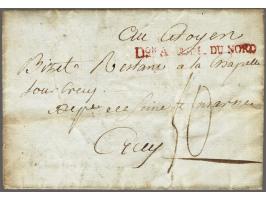 Don A ARM&nbsp;DU&nbsp;NORD on letter Arnhem le 11 floreal l'an 4 (30 april 1796) to Crécy, postage 50 sous (2 livres 10 sous