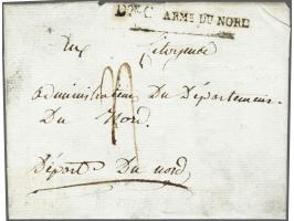 Don C ARMs DU&nbsp;NORD&nbsp;in black on letter (small part content missing) from Terheijden 25 Nivose l'an 3 (14 January 179