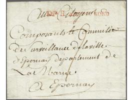 Don H ARMs DU&nbsp;NORD in red on letter from Groot Zunder le 5 Nivose l'an 3ieme (25 December 1794)&nbsp;to Épernay, postage