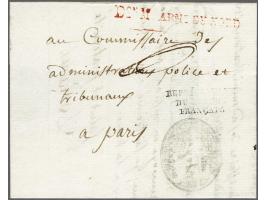 Don M ARMs DU&nbsp;NORD in red on letter la haye le 5 fructidor l'an trois (22 August 1795) to Paris with partial legible sen