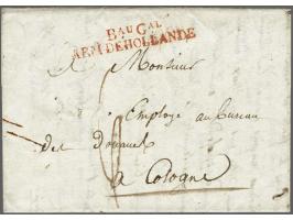 Bau Gal/ ARM. DE HOLLANDE in red (see PEP 2 p. 422) on letter from Utrecht 30 Thermidor (18 August 1804) to Cologne, postage 