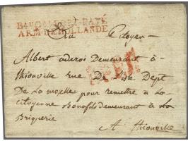 Bau Gal PORT-PAYÉ/ ARM.DE HOLLANDE in red on letter from Deventer le 22 Messidor an 12 (11 Jyly 1804) to Thionville, with P.P