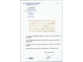 HOLLANDE / POSTES&nbsp;Foises and PORT&nbsp;PAYÉ, both in red on postage free letter from a French entrepeneur at The Hague t