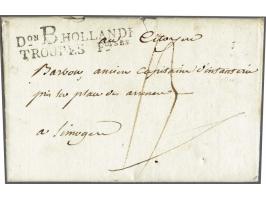 Don B HOLLANDE/ TROUPES&nbsp;Foises&nbsp;in black on letter from Noortdorp le 15 Vendémiaire an 8 (7 October 1799) to Limoges