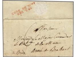 No3. DÉB/ ARM. DU&nbsp;NORD&nbsp;in red at reverse of a letter from Chalons-en-Champagne to the Major Commandant Armée de Bra